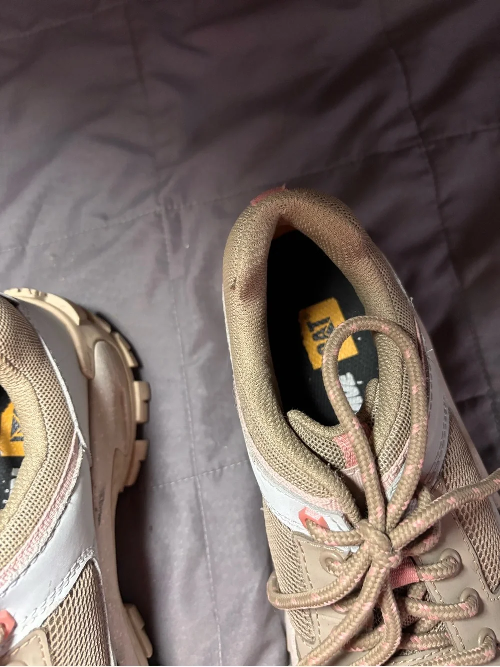 Caterpillar Gray and Pink Trail Sneakers Steel Toe